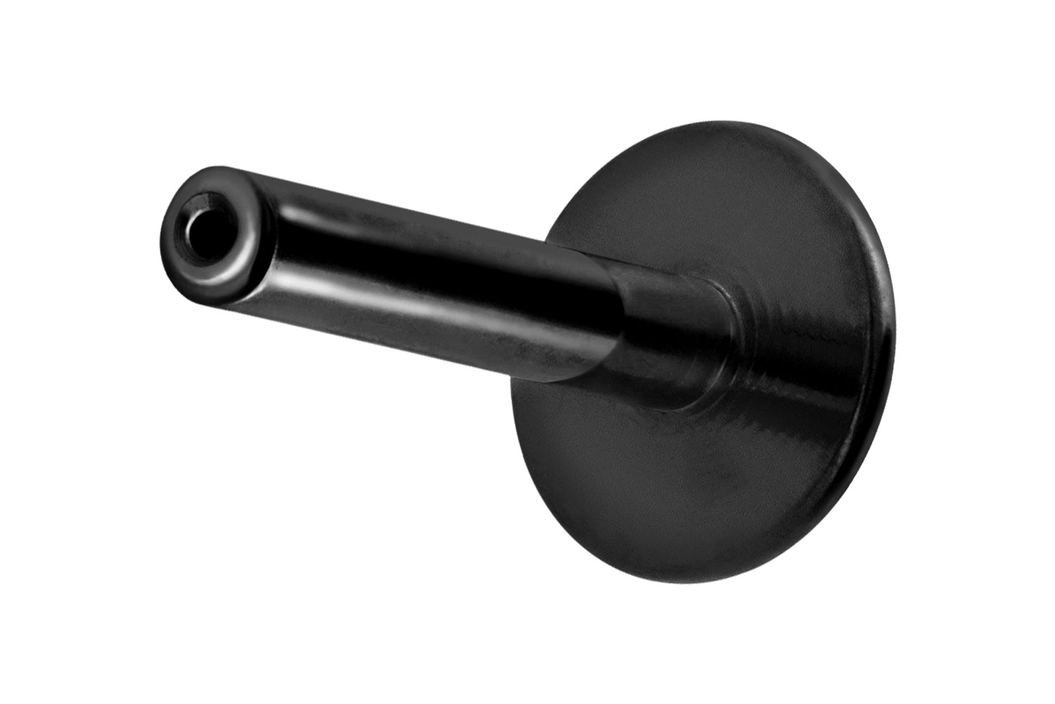 Titan Labret Piercing mit Push Fit ohne Kugel ABGERUNDETE PLATTE